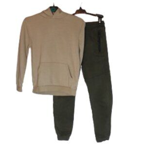 Primark Beige Hoodie and Olive Green Joggers 9 10 Years Lot